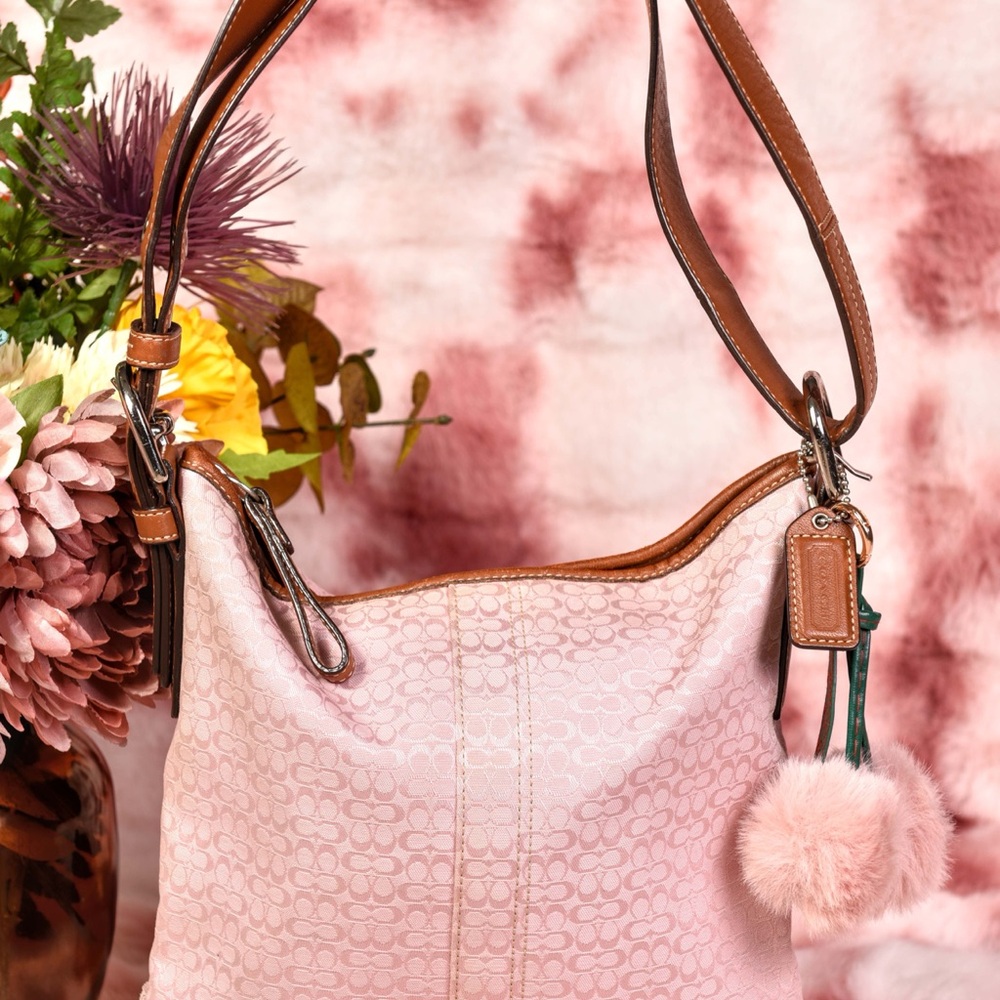 Pink Coach Leather convertible Bag
